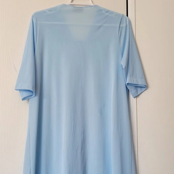 Vassarette Nightgown Robe Button Front Light Blue Nylon Size Small VTG - Picture 4 of 14